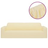 vidaXL Housse de canapé 3 places stretch polyester jersey crème