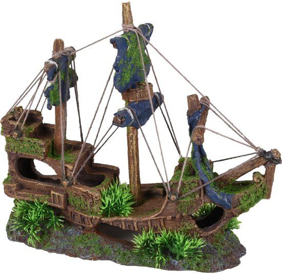 FLAMINGO Aquarium decoratie Moza Scheepswrak 3mast - 31x11x27cm