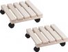 Chariot à plantes - 3x - bois de sapin - 30 x 30 cm - jusqu'à 30 kg - rouleur multiple - diable