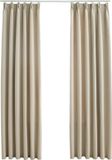 vidaXL Verduisterende Gordijnen met Haken, 2 Stuks, 140x225 cm, Beige
