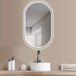 MijnBadkamerSpiegel Miroir de salle de bain Ovale Noir 45 x 75 cm – Anti-buée & LED encastrable Horizontal/Vertical