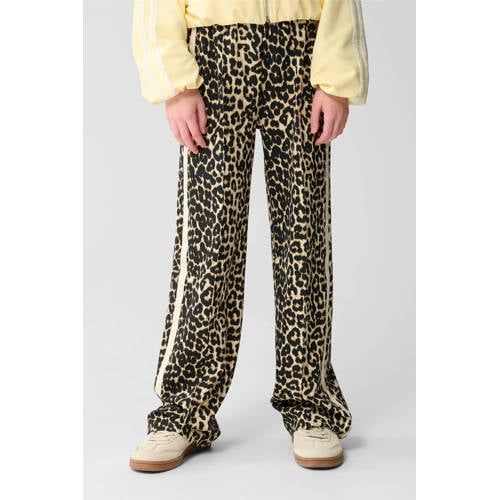 Shoeby straight casual broek met panterprint bruin