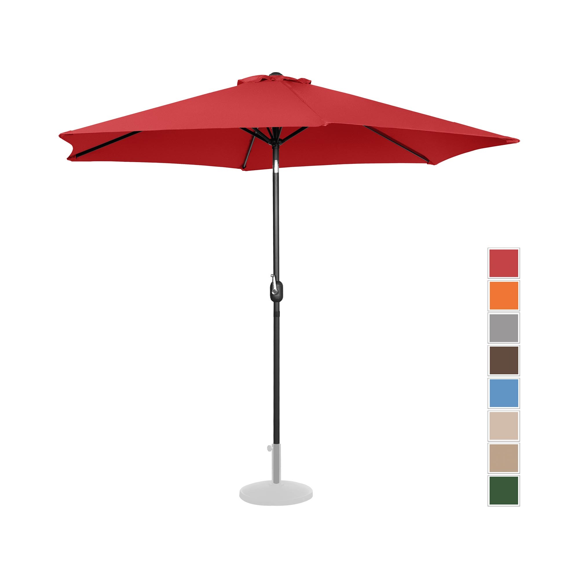 Uniprodo Grote parasol - rood - zeshoekig - Ø 300 cm - kantelbaar