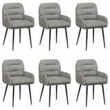 vidaXL Eettafelstoelen 6 pcs fluweel Lichtgrijs 59 x 59,5 x 90 cm