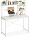 Bureau avec étagères de rangement - Bureau d'ordinateur - 100 x 40 cm - Blanc