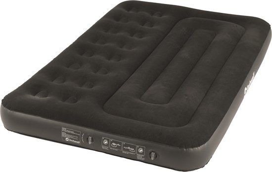 Outwell Classic Tweepersoons Luchtmatras - 198 x 137 cm - Zwart/Grijs