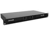 Audibax Akron 2-2400 Digitale versterker, 2-kanaals vermogen, 600 W, eenvoudige geluidsbediening, verbinding in brug-, stereo- of parallelle modus, XLR en speakon