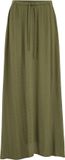 WE Fashion Dames maxi rok met structuur - Olijfgroen - Viscose - Maat: XS