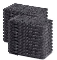 Lavea® Set van 20 washandjes 15x21 cm – 100% katoen – Antraciet