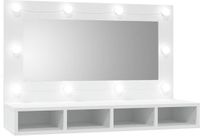 vidaXL Spiegelkast met LED-verlichting, wit, 90x31,5x62 cm