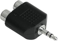 Hama 39122376 tussenstuk voor kabels 2xRCA 3.5mm Zwart