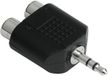 Hama 39122376 tussenstuk voor kabels 2xRCA 3.5mm Zwart