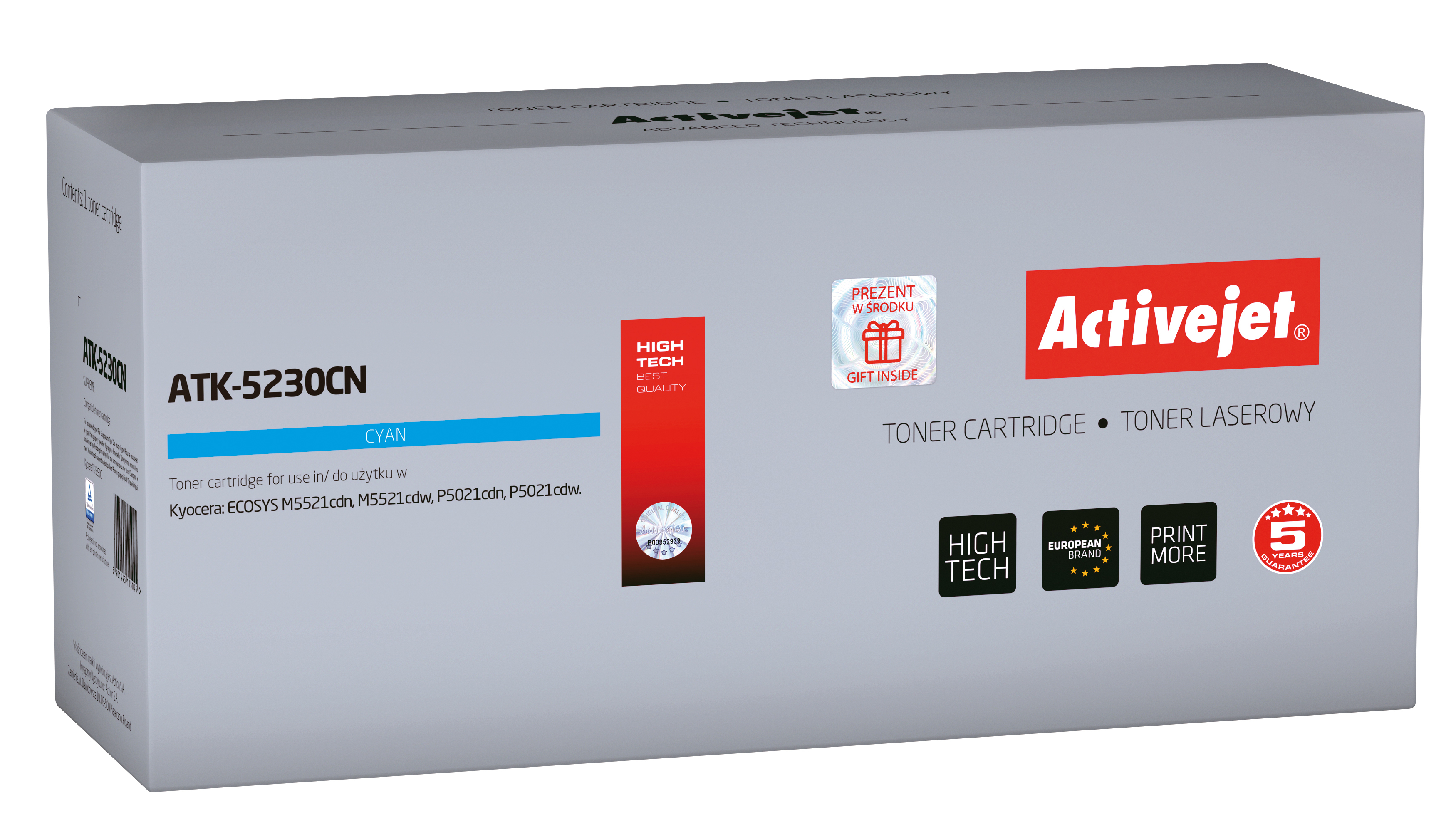 ActiveJet Toner Cartridge ATK-5230CN (Kyocera vervanging TK-5230C; Supreme; 2200 pagina's; blauw)