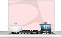 KitchenYeah Spatscherm keuken 100x65 cm - Roze geometrische vormen - Aluminium