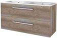 Basic Line Start 46 Badkamermeubelset - 120 x 46 cm - Met Grepen - 2 Lades - Keramische Wastafel - 2 Kraangaten - Scotch Oak