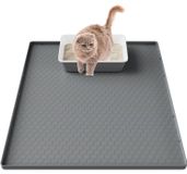 Merkloos Kattenbakmat Kattenbakmatten Groot - Grijs - 80 x 56 cm