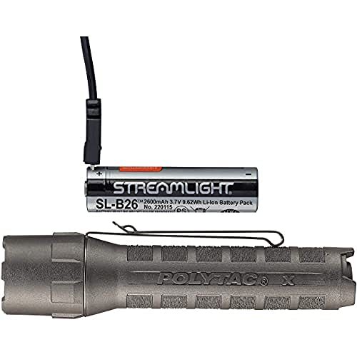Streamlight PolyTac X-Serie 600-Lumen Zaklamp met USB-Oplaadbare Batterij, Zwart