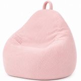 Bananair - Peervorm zitzak - ribfluweel - Afneembare hoes - Volwassenen & Kinderen - Roze - 80 x 70 cm