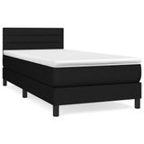 VidaXL Boxspringbed met matras, stof, zwart, 90x190 cm