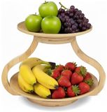 Famanu – Fruitetagère 2 verdiepingen bamboe – model 05/2025, moderne fruitopslag