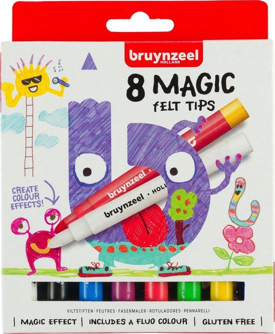 Bruynzeel Kids Magic viltstiften set 8 - Assorti