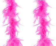 Boa de plumes de carnaval sans marque - 2x - fuchsia fluorescent rose - 2 mètre