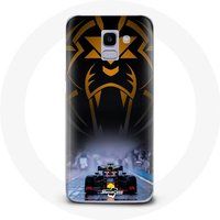 Maniacase Samsung Galaxy A8 2018 Hoesje Formule 1 Sebastian Vettel F1 coureur Zwart