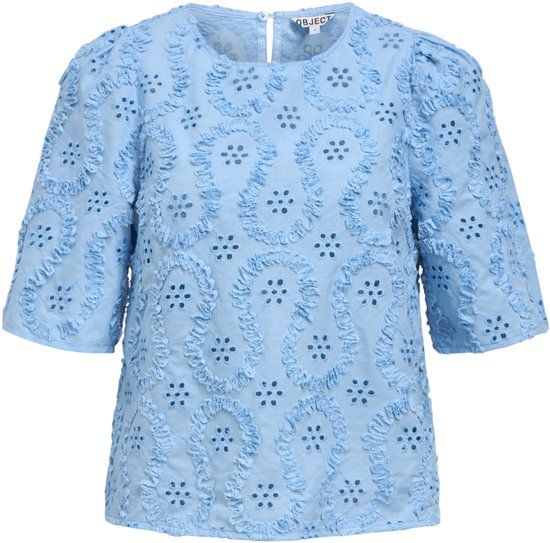 Object T-shirt Objlaily 2/4 Re Top E Ss Fair 26 23049908 Dames Maat 40 Blauw