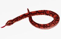 Cornelissen Knuffeldier Regenboog Boa slang - Rood - 100 cm