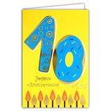 Afie 69-2410 verjaardagskaart 10 jaar in glanzend goud in reliëf voor kinderen jongens meisjes - kleurrijk geschikt voor leeftijd binnenshuis - envelop inbegrepen - gemaakt in Frankrijk - kleuren -