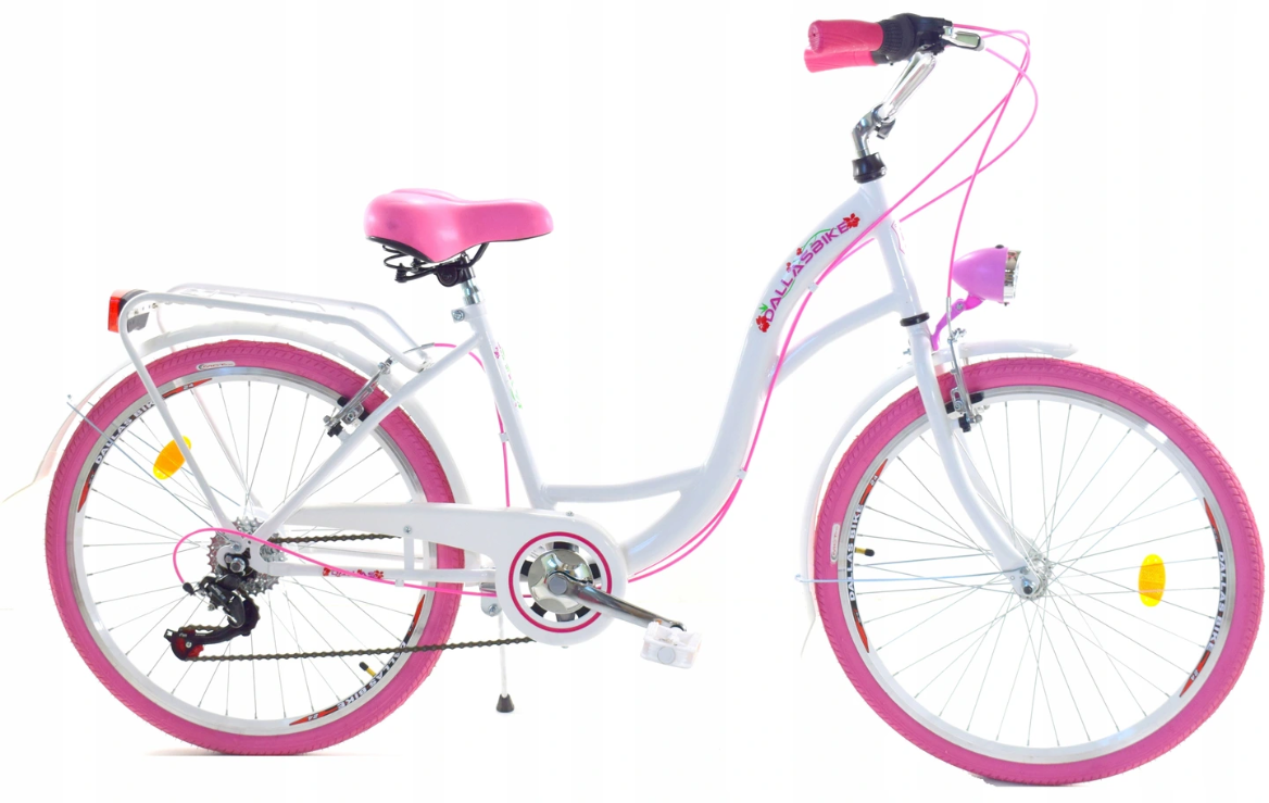 Viking Choice Meisjesfiets 24 inch stevig model roze met wit 6 versnellingen