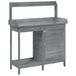 vidaXL Oppottafel met kast 110,5x45x124,5 cm massief vurenhout grijs