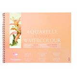 Clairefontaine 96071C Spiraalalbum Etival - 12 Vellen Wit Aquarelpapier 100% Cellulose Fijne Korrel Studiekwaliteit 24x30 cm 300g