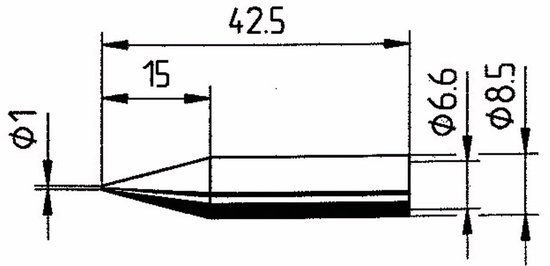 Ersa 842 BD LF Soldeerpunt Potloodvorm, Ersadur Grootte soldeerpunt 1 mm Inhoud: 1 stuk(s)
