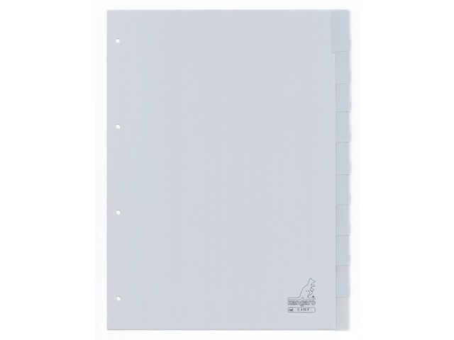 Kangaro A4 venster PP 120mµ grijs 4-gaats 10-delig