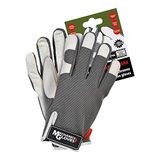 RVS RMC-TUCANA_L Mechanics Gloves beschermende handschoenen, grijs-wit, L maat, 12 stuks