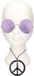 Smiffys Hippie Flower Power verkleed set - peace ketting - en ronde glazen party bril - paars - volwassenen