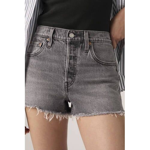 Levi's regular high waist denim short grey denim