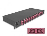 Delock 19″ Optical Fiber Splice Box 12 x SC Duplex OM4 1U complete assembled