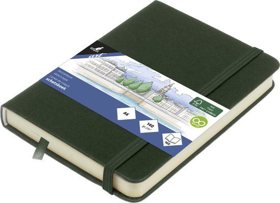 Kangaro Schetsboek - A6 - Forest Green - PU-hardcover - 80 pagina's - 140 g