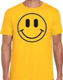 Bellatio Decorations Verkleed shirt heren - Smile / Emoticon - geel - carnaval - foute party - feestkleding XL