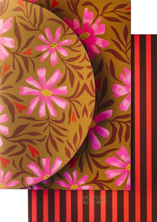 A-Journal Set van 2 envelop mappen - A4 Insteekmappen - Fabrique - Roze/Rood/Terracotta - 2 stuks