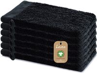 Lavea® 6 Washandjes 16 x 22 cm Zwart