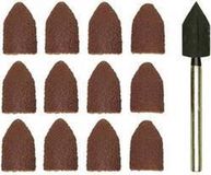 Proxxon Micromot 28 987 10-delige Schuurdoppen, normaal korund met gereedschapsdrager afm. 13 x 9 mm Schacht-Ø 3 mm Korreling Elk 5x K80 en K150 1 stuk(s)