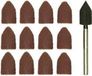 Proxxon Micromot 28 987 10-delige Schuurdoppen, normaal korund met gereedschapsdrager afm. 13 x 9 mm Schacht-Ø 3 mm Korreling Elk 5x K80 en K150 1 stuk(s)