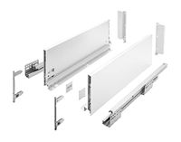GTV Schuifladenrails AXIS PRO I ladegeleiders volledig uittrekbaar I Wit I Belastbaarheid tot 40 kg I Push to Open Systemen I Vrije Toegang I Breedte: 350 mm I Hoogte: 168 mm