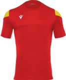 Macron Polis Chemise Manches Courtes Homme - Rouge / Jaune | Taille : XL