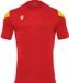 Macron Polis Chemise Manches Courtes Homme - Rouge / Jaune | Taille : XL