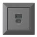 Inbouw USB-C 45 Watt + USB-A 15 Watt Laadstation Lader, Antraciet