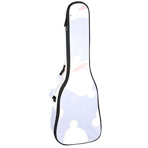 Mersov Concert Ukelele Rugzak, Heavy Duty Ukelele Case Bag met Opslag, Sopraan Concert Tenor Ukelele 10MM Gewatteerde Tas Konijn Paars